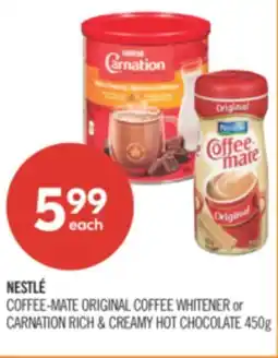 Shoppers Drug Mart NESTLÉ COFFEE-MATE ORIGINAL COFFEE WHITENER or CARNATION RICH & CREAMY HOT CHOCOLATE 450g offer