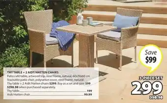 JYSK THY TABLE + 2 AIDT/HATTEN CHAIRS offer