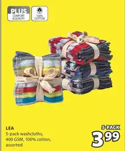 JYSK LEA 5-pack washcloths offer