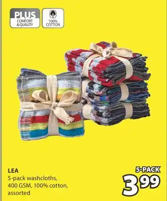 JYSK LEA 5-pack washcloths offer