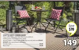 JYSK VENETTO TABLE + 2 MARA CHAIRS offer