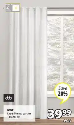 JYSK IONE Light filtering curtain offer