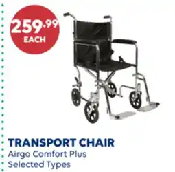 Wellwise by Shoppers Airgo Comfort Plus TRANSPORT CHAIR offer