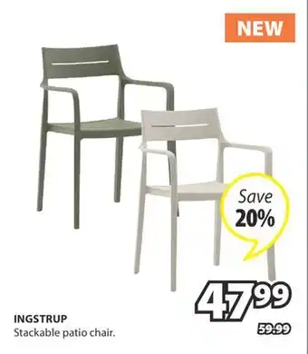 JYSK INGSTRUP Stackable patio chair offer
