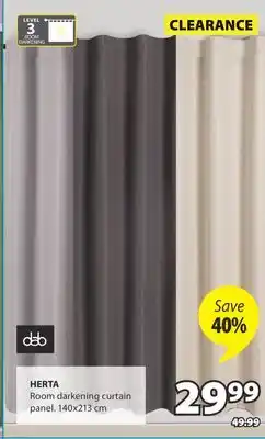JYSK HERTA Room darkening curtain panel offer