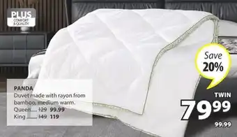 JYSK PANDA Duvet made with rayon from bamboo offer