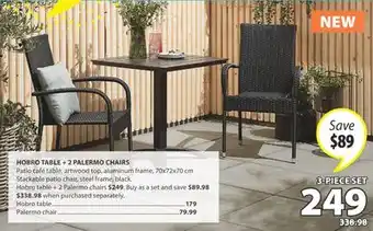 JYSK HOBRO TABLE + 2 PALERMO CHAIRS offer