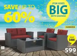 JYSK HAMBURG 4-piece conversation set, polyrattan woven offer
