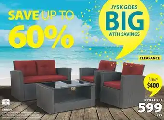 JYSK HAMBURG 4-piece conversation set, polyrattan woven offer