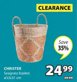 JYSK CHRISTER Seagrass basket offer