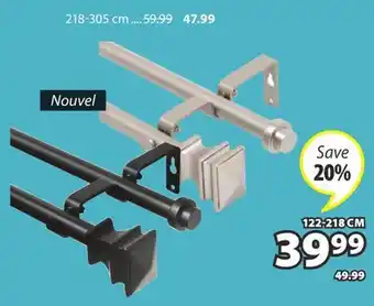 JYSK Nouvel Double Curtain Rod Kit offer