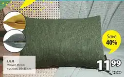 JYSK LILJE Woven throw cushion offer