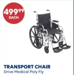 Wellwise by Shoppers Drive Medical Poly Fly TRANSPORT CHAIR offer