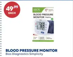 Wellwise by Shoppers Bios Diagnostics Simplicity BLOOD PRESSURE MONITOR offer