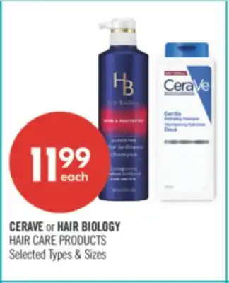 Shoppers Drug Mart CERAVE or HAIR BIOLOGY HAIR CARE PRODUCTS offer