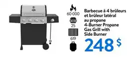 Walmart 4-Burner Propane Gas Grill with Side Burner offer