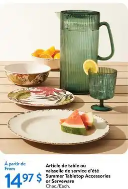Walmart Summer Tabletop Accessories or Serveware offer
