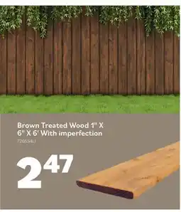 Matériaux Pont Masson Brown Treated Wood 1x6x6 *Imperfect offer