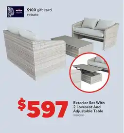 Matériaux Pont Masson Exterior Set With 2 Loveseat And Adjustable Table offer