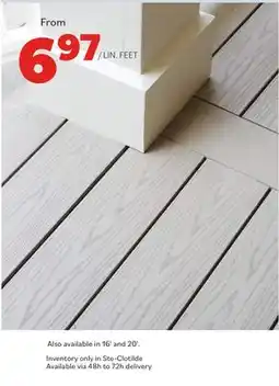 Matériaux Pont Masson AZEK Harvest+ Grooved Deck Board Timber Gray 1 x 6 x 20' offer