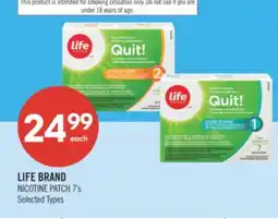 Shoppers Drug Mart LIFE BRAND NICOTINE PATCH offer