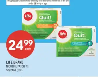 Shoppers Drug Mart LIFE BRAND NICOTINE PATCH offer