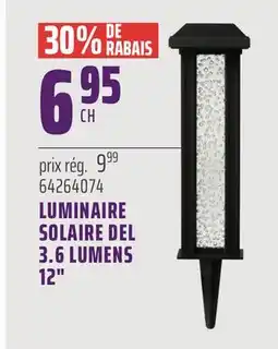Gagnon - La Grande Quincaillerie LUMINAIRE SOLAIRE DEL 3.6 LUMENS 12 offer