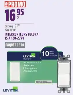 Gagnon - La Grande Quincaillerie INTERRUPTEURS DECORA 15 A 120-277V LEVITON offer