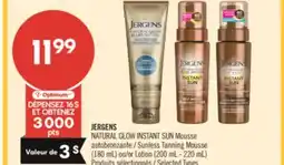 Pharmaprix JERGENS NATURAL GLOW INSTANT SUN Sunless Tanning Mousse (180 mL) or Lotion (200 mL - 220 mL) offer