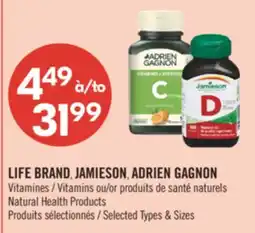 Pharmaprix LIFE BRAND, JAMIESON, ADRIEN GAGNON Natural Health Products offer