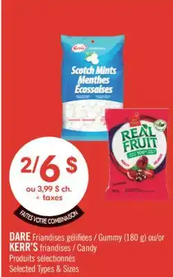 Pharmaprix DARE Gummy 180 g or KERR'S Candy offer