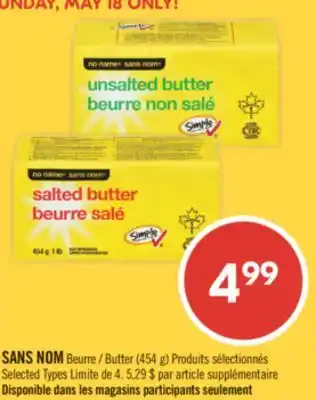 Pharmaprix NO NAME Butter 454 g offer
