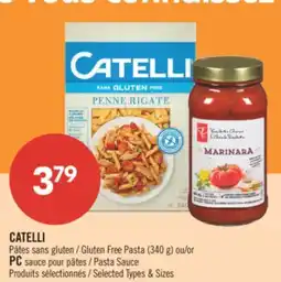 Pharmaprix CATELLI Gluten Free Pasta (340 g) or PC Pasta Sauce offer