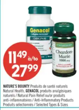 Pharmaprix NATURE'S BOUNTY Natural Health, GENACOL, Natural Pain Relief offer