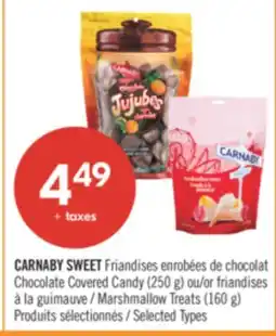 Pharmaprix CARNABY SWEET Chocolate Covered Candy (250 g) or Marshmallow Treats (160 g) offer