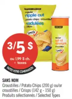 Pharmaprix NO NAME Potato Chips (200 g) or Crisps (142 g - 150 g) offer