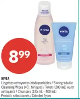 Pharmaprix NIVEA Biodegradable Cleansing Wipes (40), Toners (200 mL) or Cleansers (125 mL - 400 mL) offer