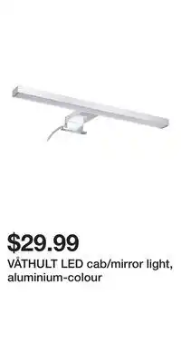 IKEA VÅTHULT LED cab/mirror light, aluminium-colour offer