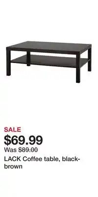 IKEA LACK Coffee table, black-brown offer