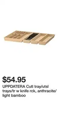 IKEA UPPDATERA Cutl tray/utsl trays/tr w knife rck, anthracite/light bamboo offer