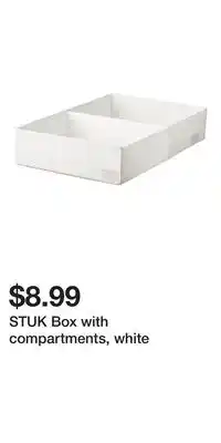 IKEA STUK Box with compartments, white offer