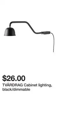 IKEA TVÄRDRAG Cabinet lighting, black/dimmable offer