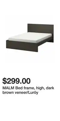 IKEA MALM Bed frame, high, dark brown veneer/Luröy offer