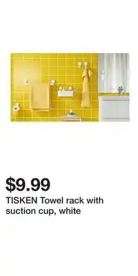 IKEA TISKEN Towel rack with suction cup, white offer