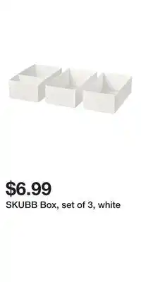 IKEA SKUBB Box, set of 3, white offer