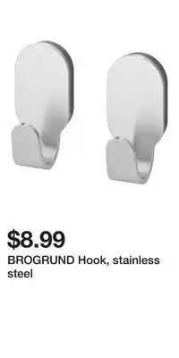 IKEA BROGRUND Hook, stainless steel offer