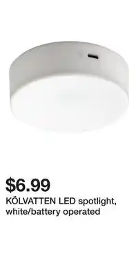 IKEA KÖLVATTEN LED spotlight, white/battery operated offer