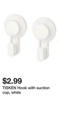 IKEA TISKEN Hook with suction cup, white offer