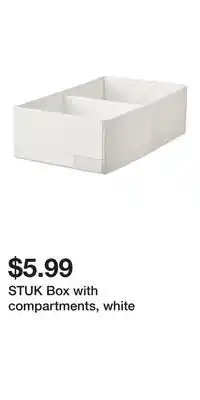 IKEA STUK Box with compartments, white offer