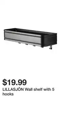 IKEA LILLASJÖN Wall shelf with 5 hooks offer